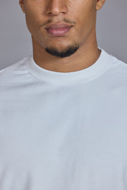 Essential relaxed fit cotton t shirt white crew neck front view